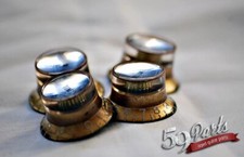 4 AGED RELIC GIBSON REFLECTOR KNOBS GOLD/SILV...