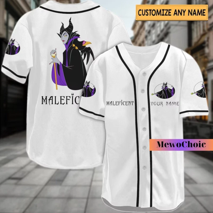 Maleficent Disney Villain 3D Baseball Jersey Shirt