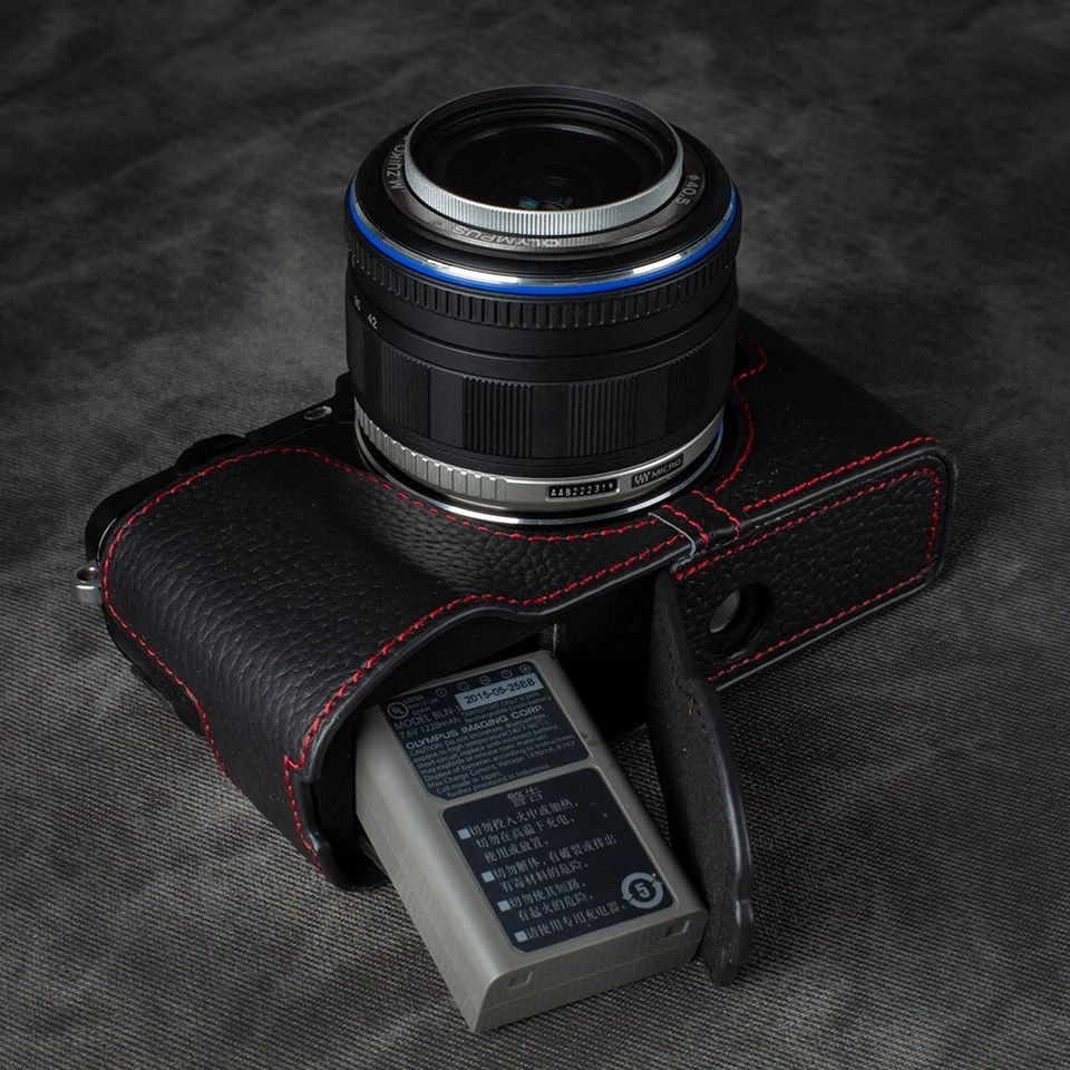 For Olympus E-P5 EP5 New Handmade Real Leather Half Camera Case Bag Cover - Image 4 of 4