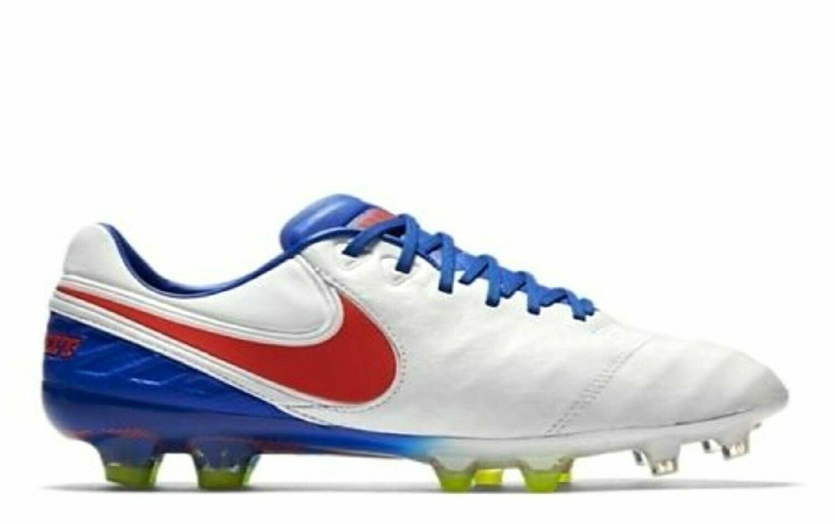 Nike Tiempo Legend VI FG ACC Women Soccer Shoes, White/Blue