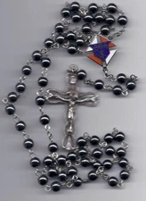 Knights of Columbus-Hematite 6mm Beads Rosary   "MTKENT55"