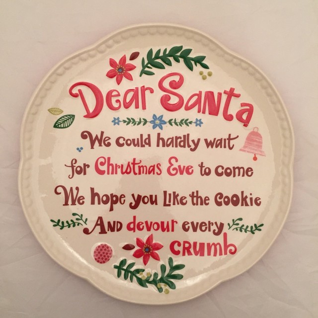 Hallmark Dear Santa Cookie Plate 9" Round New eBay