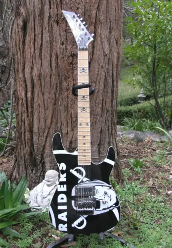 One Off TTM “Raiders” Graphics Guitar, Reverse Hockey Stick Headstock 2018 NAMM