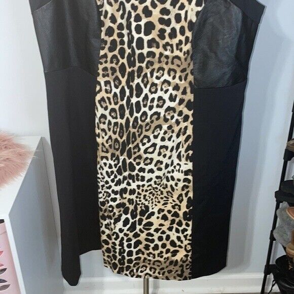 Lane Bryant faux leather dress leopard animal pri… - image 4