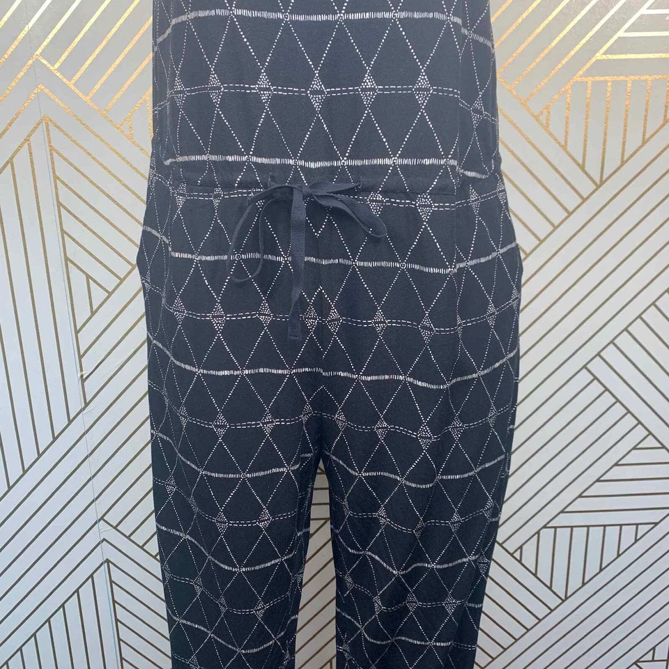 Mono Madewell Diamante Estampado Argyle Negro Cordón Cintura Sin Mangas Talla XS Foto 3 de 4