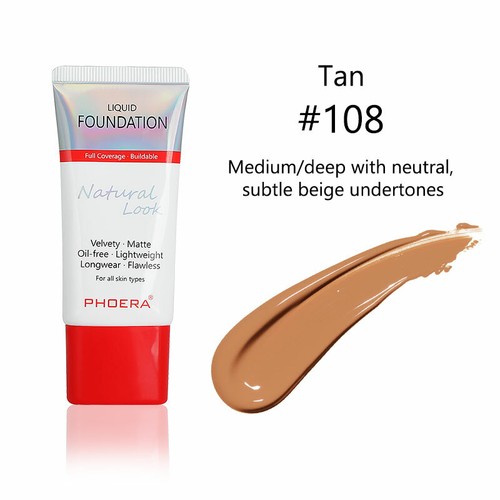 PHOERA Foundation Matte Flawless Full Coverage Liquid Oil Naturally Foundation - 第 16/18 張圖片