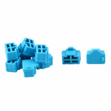 Laptopn PC Ethernet Hub Port RJ45 Anti Dust Cover Cap Protector Blue 10Pcs