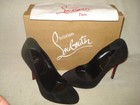 100% AUTHENTIC NEW WOMEN LOUBOUTIN DOLLY 100 BLACK SUEDE PUMPS EU 37/US 7 — photo 3