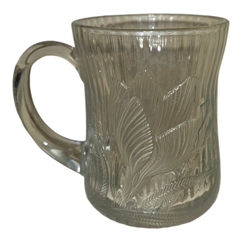 Arcoroc Canterbury Crocus Clear Glass Mug Coffee Cup Tea Tulip Vintage - Picture 2 of 4