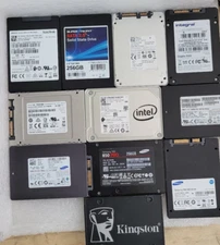 Lot of 11 SSD 256 GB 2.5" Sata different brands check the photos