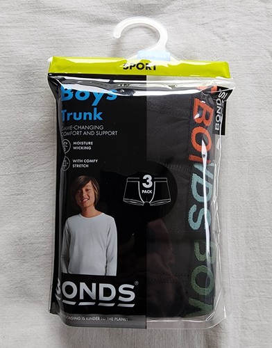Bonds UWKN3A 01K Black Boys Underwear Sport Trunk Brief 3 Pack Size 6/8 New - Picture 5 of 5
