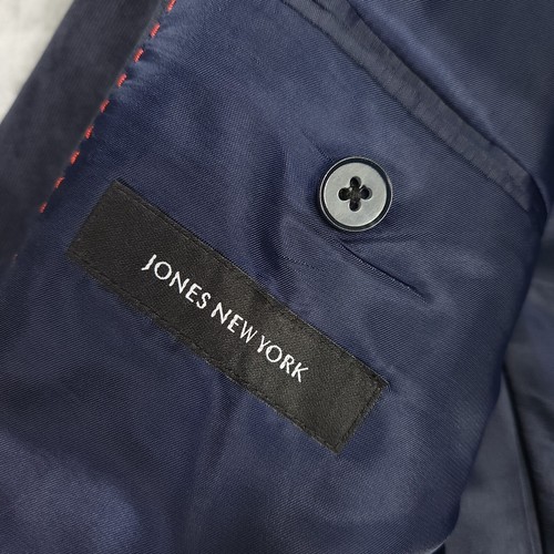 Jones New York Mens Corduroy Blazer Sport Coat 42L Navy Blue Fine Ribbed Preppy - Picture 5 of 11