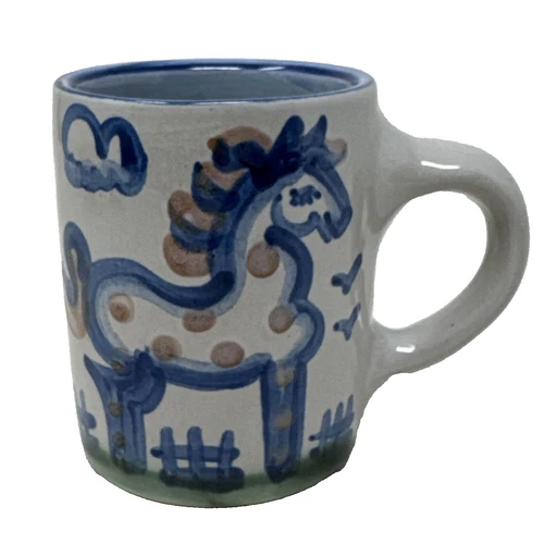 M.A. Hadley Pottery  Mug Country Horse The End 8 ounce signed