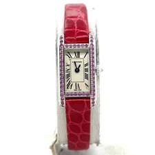 Cartier Vintage Réservoir Allongee 18k or Blanc Saphir Rose Chaton Femmes