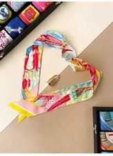 Sallys Quality 18 Momme Twill Silk Scarf Ribbon Bag Necktie Headband 065
