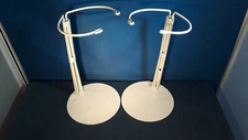 Doll Stands two White Metal for Chatty Cathy Dolls 12 to 17 inch chubby waists