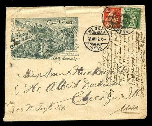 SWITZERLAND HOTELS ADVERTISING + ILLUSTRATED ENVELOPES... PRICED INDIVIDUALLY - Picture 10 of 47