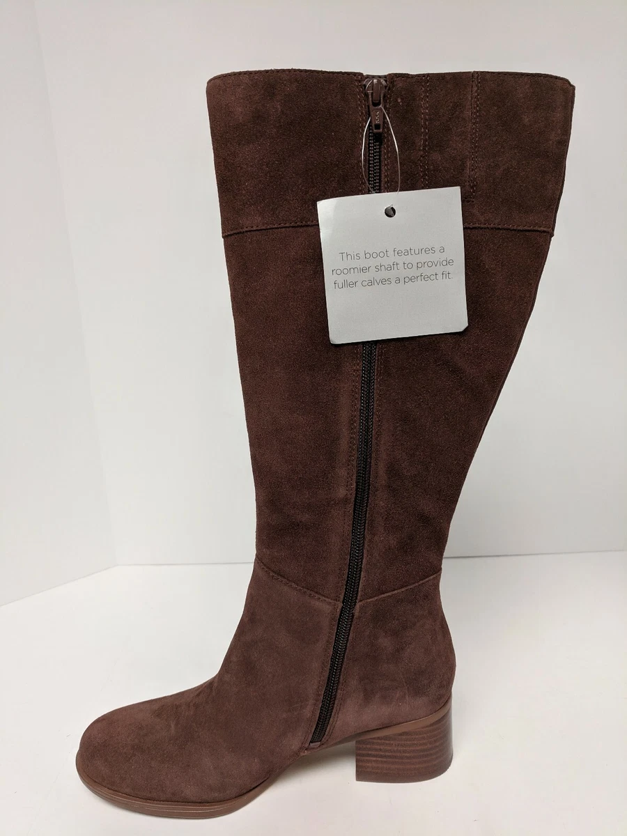Naturalizer Demi Riding Boot Brown Suede Women s 6.5 Extra Wide