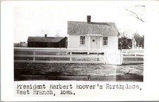 RPPC President Herbert Hoover's Birthplace, West Branch, Iowa - Photo Postcard