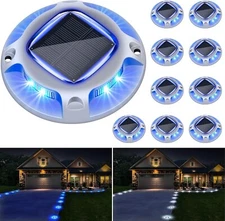 8Pack Led Multicolor Solar Deck Lights Outdoor Dock Driveway Lights for Sidewalk