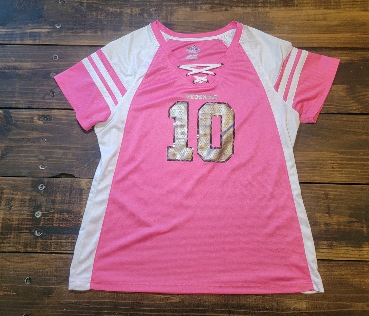 washington redskins jersey dress Robert Griffin III Women's XXL Pink Style Top Sequins AUGUST2025