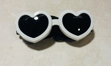 DOGGLER White Travel Pet Sunglasses Sm/med Dogs Adjustable Pet Love Glass