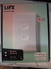 LIFX Smart Switch - 2-Buttons Smart Wi-Fi Touch Light Switch, White LFSPWHT1FUS