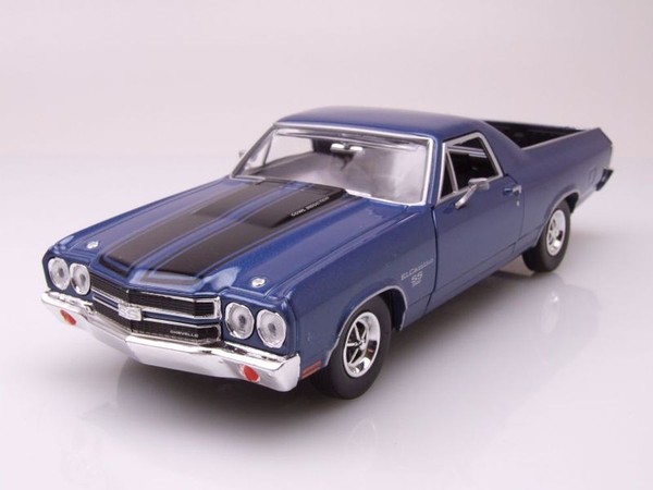 Chevrolet El Camino Ss 396 Pick Up 1970 Blau Metallic Modellauto 1:24 Motormax-image