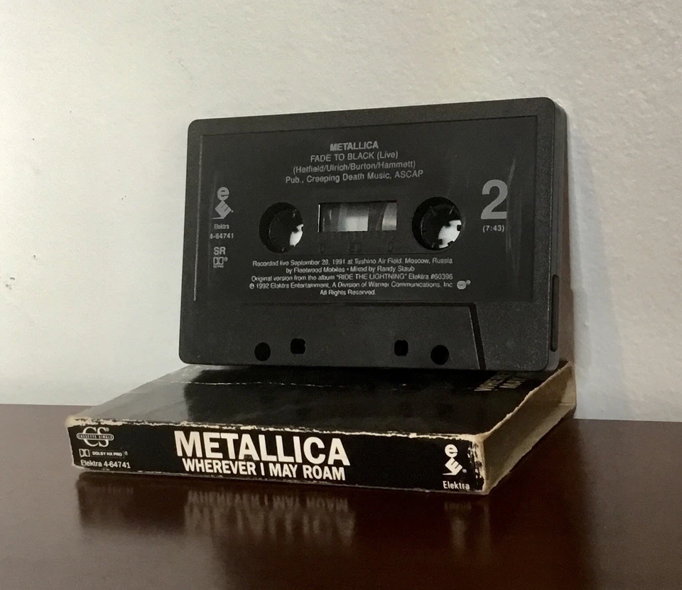 Vintage Metallica Wherever I May Roam Cassette Tape Single Original Elektra 1992 Foto 4 de 4