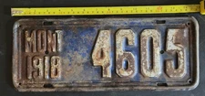 Montana 1918 Original license plate