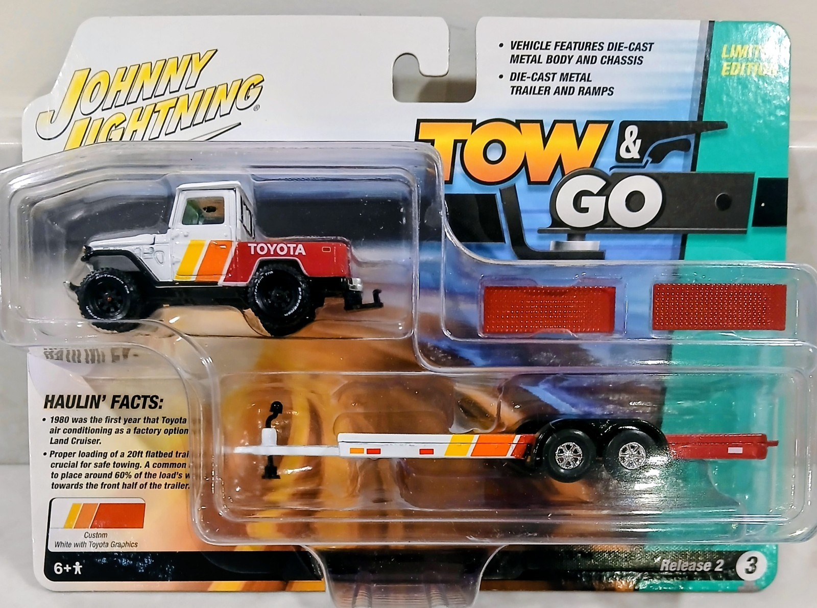 🔥 CHASE Johnny Lightning 1980 Toyota Land Cruiser Flatbed Trailer Haulers 1/64