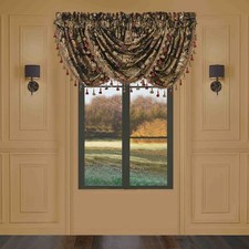 Stefania Black Waterfall Window Valance - Final Sale