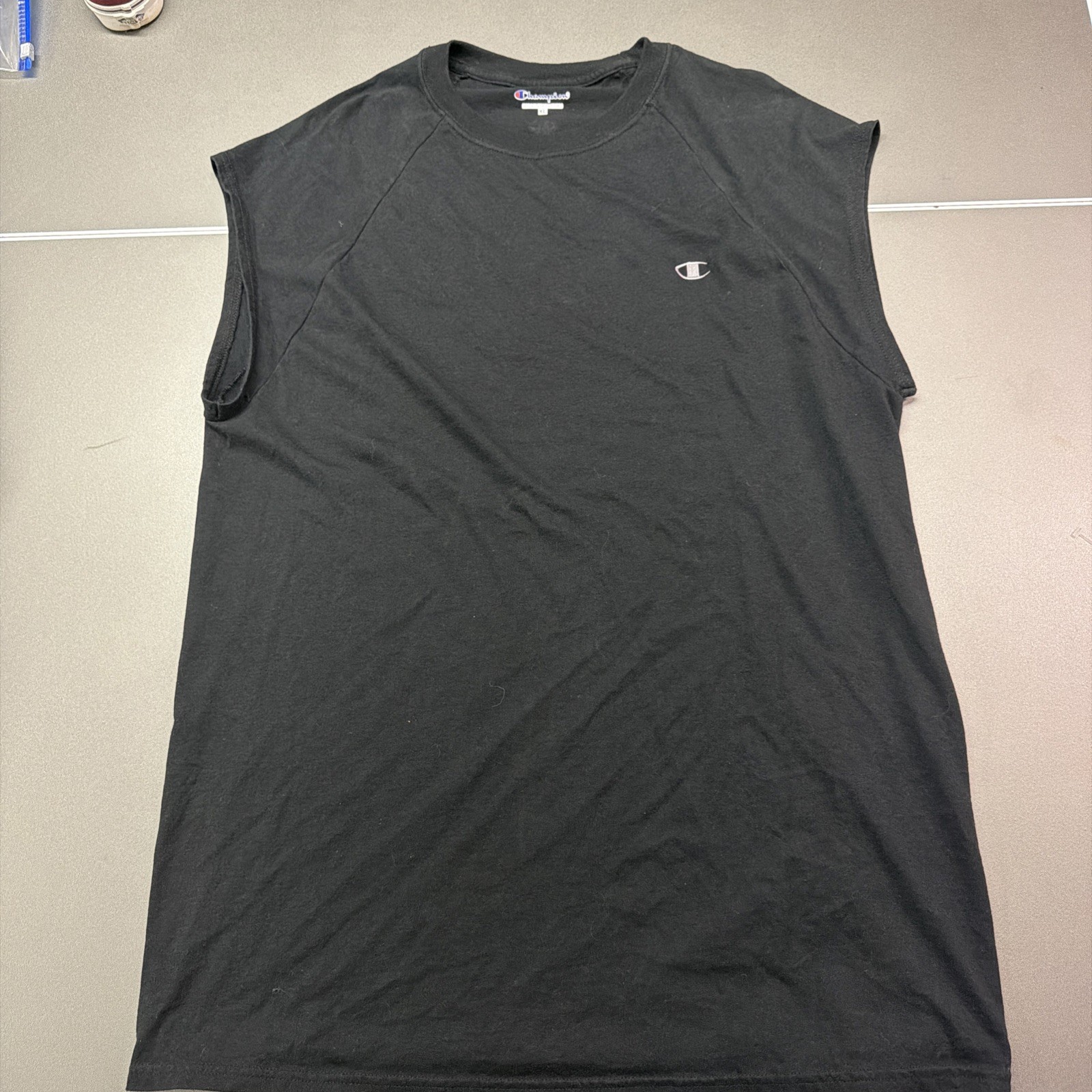 CHAMPION T-Shirt Men's XL black sleeveless Athletic Activewear 100% Cotton