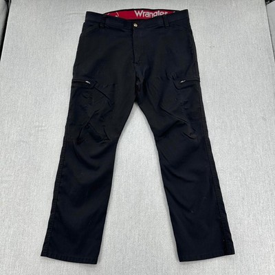 Wrangler Hiking Cargo Pants Mens 40x30 Black ATG Synthetic Utility Stretch Nylon