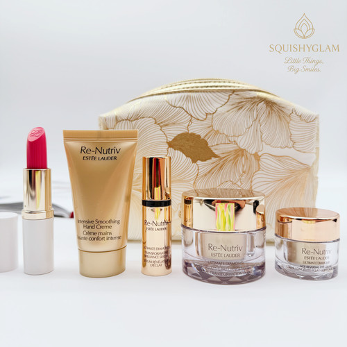 Estee Lauder 6 Pcs Gift Set Re-Nutriv Ultimate Diamond Skincare + Makeup NEW