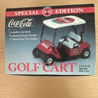 Vtg Coca Cola Golf Cart 1:16 Scale Die Cast Bank with Key Special Edition NIB