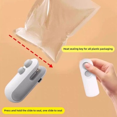 2-in-1 Rechargeable Mini Heat Sealing Machine Bonus 20 Rose Purple Mylar Bags