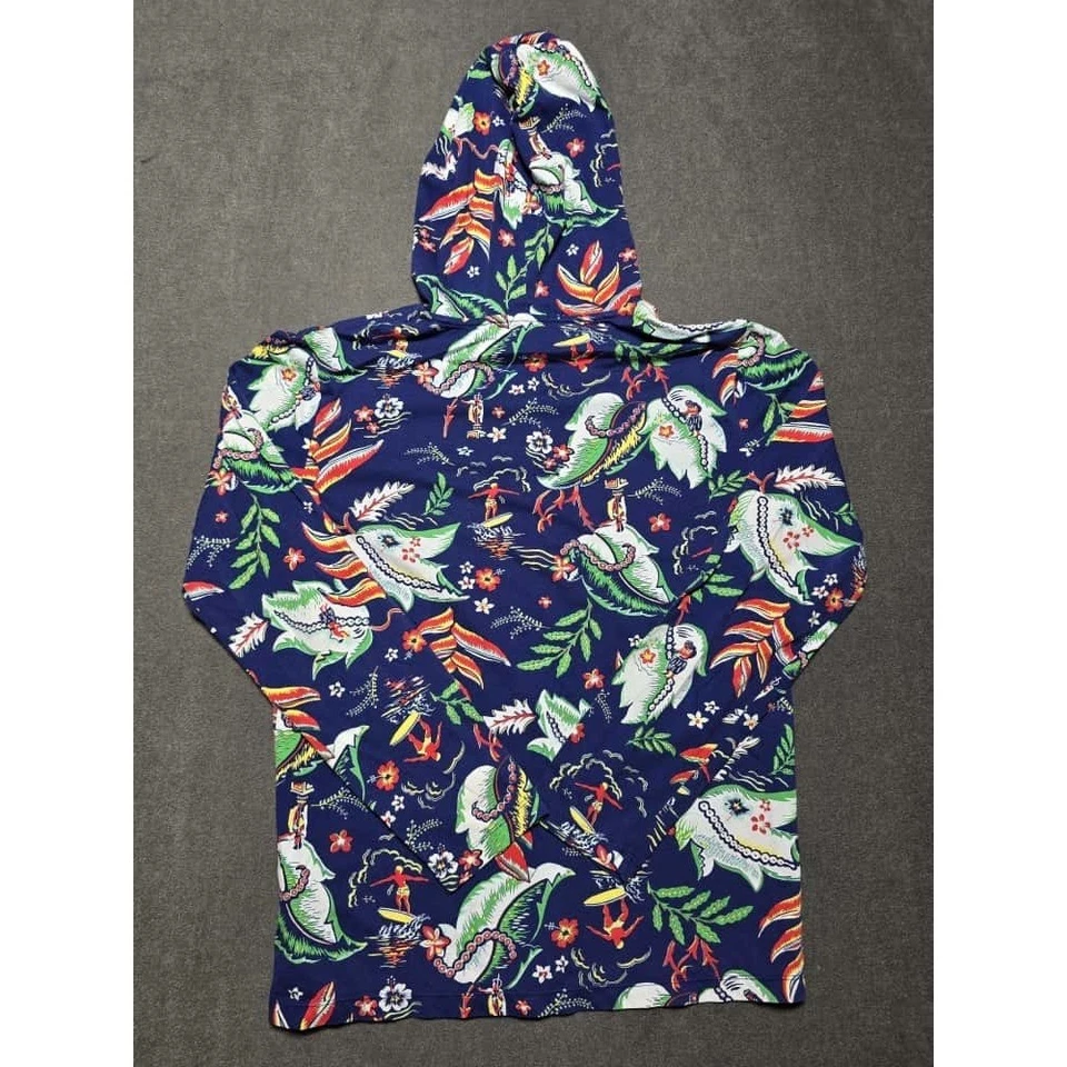 Рубашка с капюшоном Polo Ralph Lauren гавайский принт длинным рукавом мужская AOP маленькая - Изображение 4 из 4