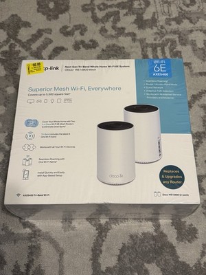 NEW TP-Link Deco WE10800 (2-PACK) Wi-Fi 6E Whole Home Mesh Routers 6 Ghz