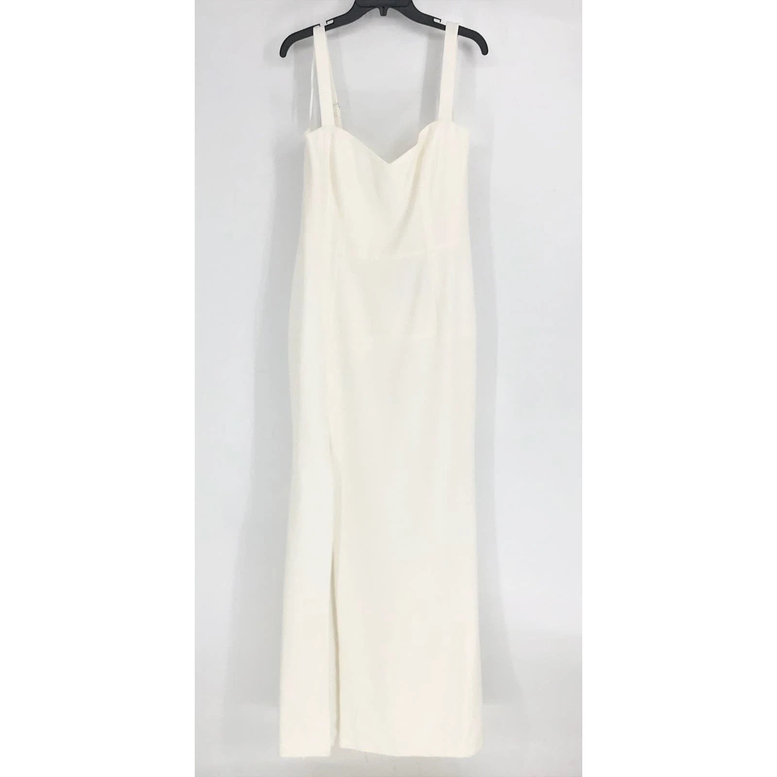 OFF WHITE DRESS THE POPULATION Abito Estella XL 10 12 bianco sporco abito spacco senza maniche nuovo con etichette