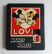 Disney Mickey & Minnie Slide Puzzle, Vintage, Used, 3.6x3 PP6
