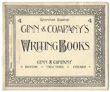 1892 GINN & CO'S WRITING BOOK Antique Handwritten PENMANSHIP Lettering Journal
