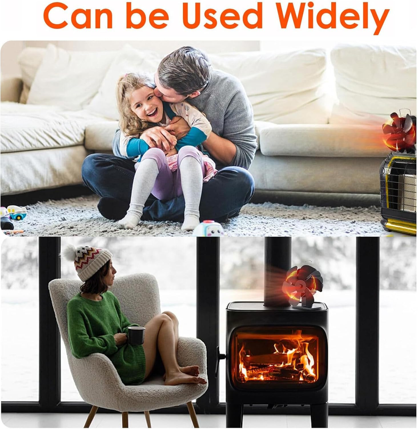 Wood Stove Fan for Propane Heater, Heat Powered Fireplace Fan Thermoelectric The