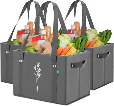 Green Bulldog Reusable Grocery Bags - Heavy Duty Reusable Shopping Tote Bags W/L