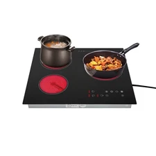 Electric Cooktop 24 inch Built-in Electric Stove Top 110V 2600W Knob Control US
