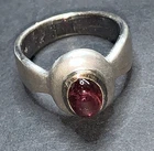 STERLING SILVER 925 Ring N3 Sz 8 Purple Amethyst Bali Round Dome Modest Fancy