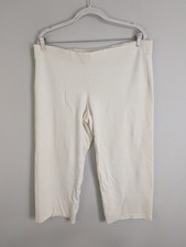Eileen Fisher Pull On Pants Women's Large Beige Stretch Wool Blend Casual