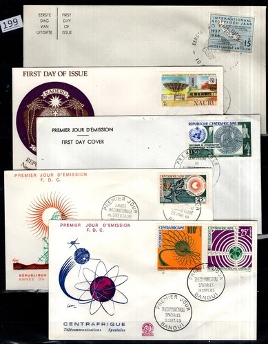 /// CAF, NAURU, NETHERLANDS ANTILLES 1963 - 5 FDC - SPACE