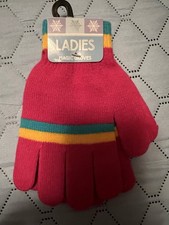 Women  s knit gloves, Pink, one size, New