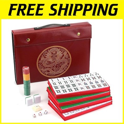 Complete Mahjong Set with Large 1.5'' Tiles & Travel Case